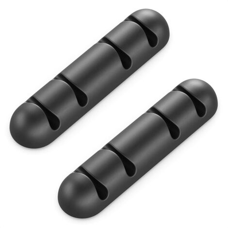 (Noir) 2x Supports de câbles, clips de fixation pour 4 câbles chacun, système de gestion des câbles-AquaForge