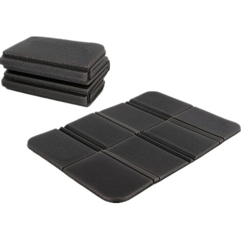 Noir 385&275&8 mm Coussin de siège extérieur pliable en 8 parties, imperméable, tapis de randonnée, coussin pour gazon extérieur