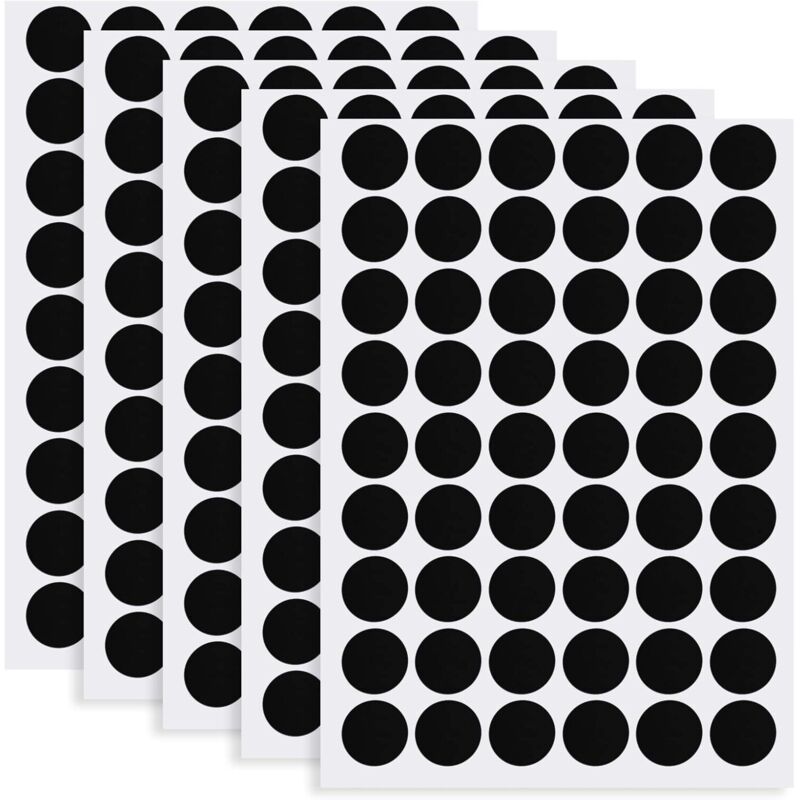 Noir 5 Feuilles/270 Pcs Cache Vis Auto-adhésifs, Couvre Vis Autocollants pour Trous de Vis, Capuchons Adhésifs Ø21 mm, Autocollants de Couverture Noir 5 Feuilles/270 Pcs Cache Vis Auto-adhésifs, Couvre Vis Autocollants pour Trous de Vis, Capuchons Adhésifs Ø21 mm, Autocollants de Couverture