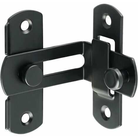 Noir 90 Degrés En Acier Inoxydable Loquet Grande Serrure De Porte Dédiée Porte De Grange Serrure à Angle Droit Serrure De Porte Flip Boucle De Porte Courbée