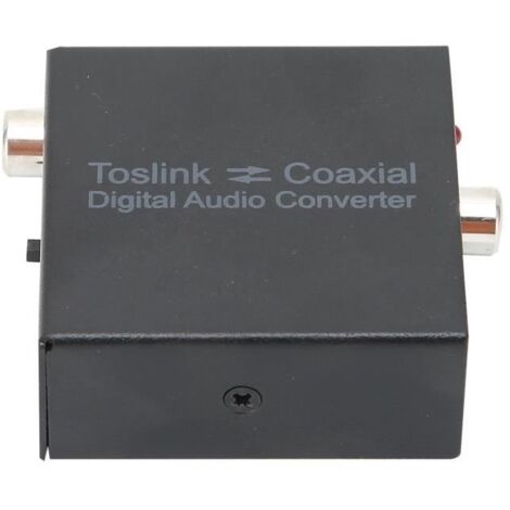 (Noir) Adaptateur coaxial optique Convertisseur audio optique vers coaxial Commutateur bidirectionnel SPDIF numérique optique coaxial