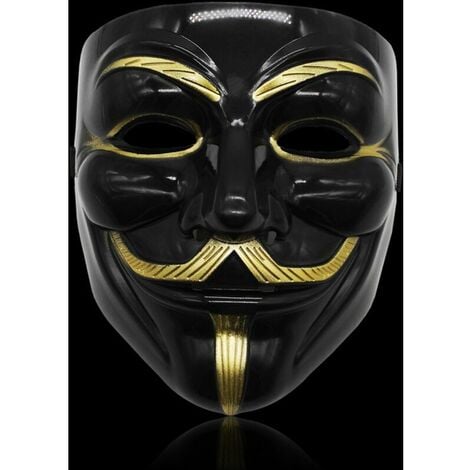 Noir Adultes Guy Fawkes Masque Hacker Anonyme Halloween Déguisement Adultes Enfants Jouer Anon Masque Déguisement Adultes Enfants Masque Costume Party Props Hacker Masque Accessoire