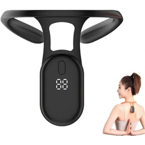 Noir -Appareil de correcteur de posture intelligent a ultrasons, capteur LcD, instrument apaisant lymphatique-correcteur de bosses