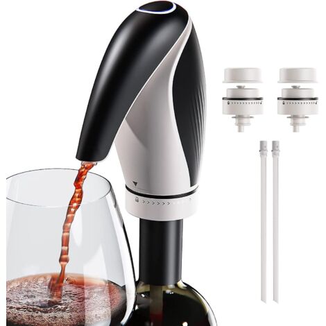 noir-arateur De Vin Lectrique Bec Verseur Vin Rechargeable 3-en-1 Dcanteur De Vin Distributeur Conserveur Forme De Pingouin Cadeaux Pour Les Amate
