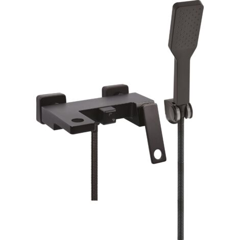NOIR Bad-Armatur Schwarz +Wannenmischer mit Handbrause NOIR 1