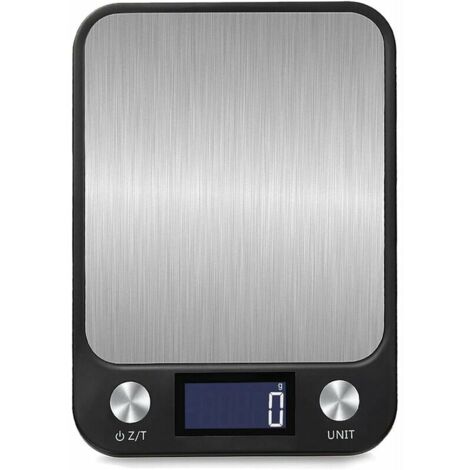 noir Balance de cuisine numérique à commande tactile 1g à 10 Kg, chargement USB, écran LCD lumineux, balance électronique de haute précision