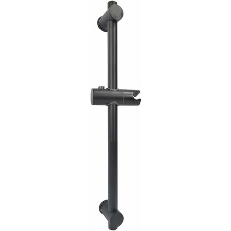 Noir Barre de douche, Barre de douche en acier inoxydable 304 avec supports de fixation réglables en hauteur et en angle, brossé, hauteur totale 660mm-BDD