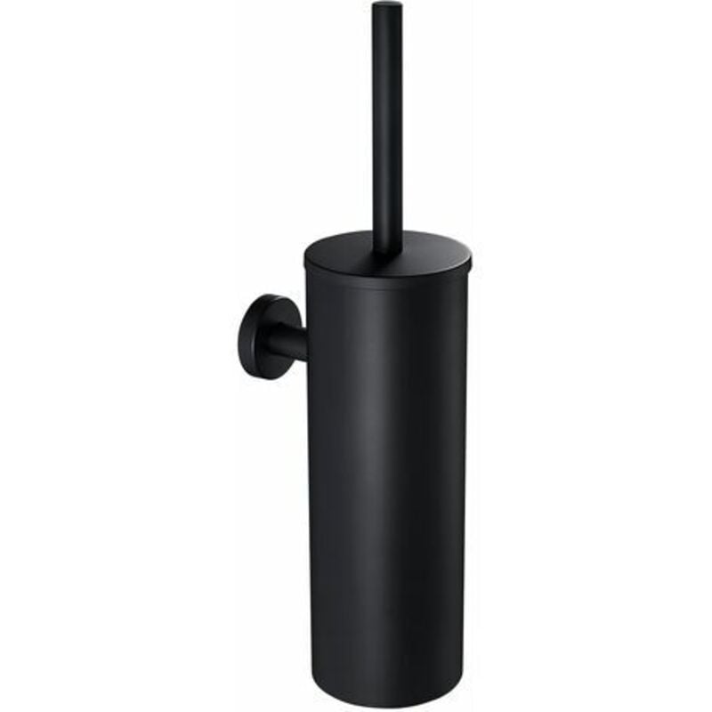 Auralum Noir Brosse de Toilette avec Porte-balai wc Mural pour Salle de Bains en Acier Inoxydable