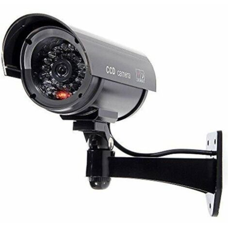 (noir) caméra de surveillance de sécurité Caméra factice CCTV Sécurité Surveillance Cam Simulation Rouge IR LED Simulation