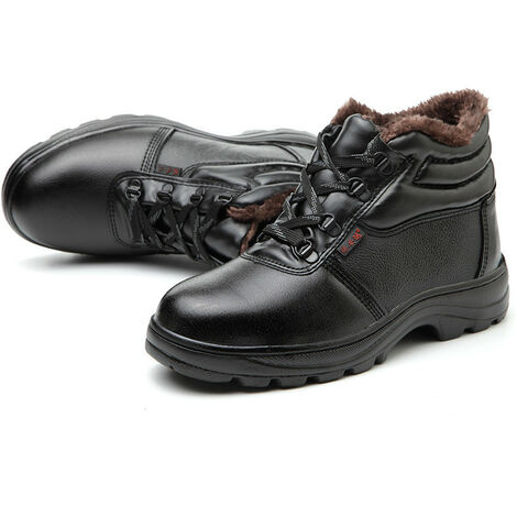 Noir Chaussure de Sécurité Bottes Impermeable Chaussures de Travail Embout Protection Acier Semelle Protection Antidérapante -37EU
