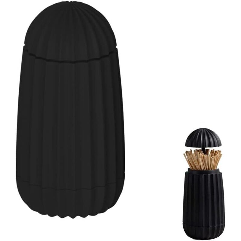 (Noir) Distributeur de Cure dent Automatique, Distributeur Cure Dent Pop Up, Boîte de Cure Dents, Pop Up Automatique, pour Bureaux, Restaurants,
