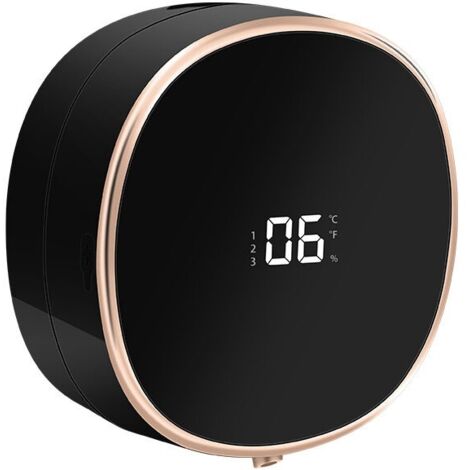 Noir Distributeur de savon moussant automatique mural 300 ml. rechargeable. 3 réglages. détection de température