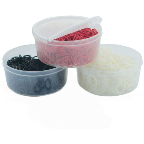 Noir - Elastiques pour queue et crinière en boîte refermable 800 pcs