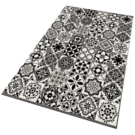 （Noir et blanc）Tapis de douche antidérapant de 60x40 cm - Tapis de douche antidérapant - Carré antidérapant - Tapis de sécurité - En PVC - Luffa confortable - Avec trous de drainage