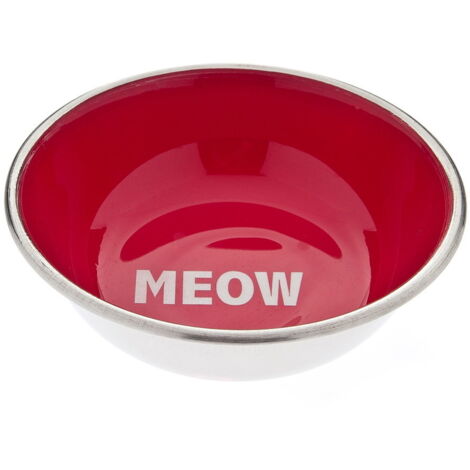 Noir - Gamelle en acier inoxydable avec intérieur laqué pour chats modèle Meow