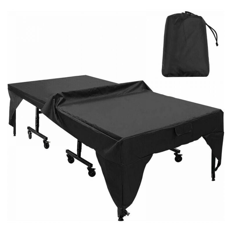 Noir Housse de protection imperméable et anti-poussière pour table de ping-pong Noir 280 x 153 x 73 cm