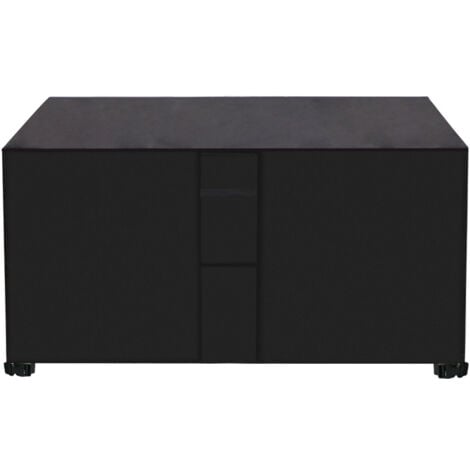 DENUOTOP Noir Housse de Table Jardin Rectangulaire Housse Salon de Jardin Imperméable, 420D Anti-UV Housse de Protection Salon Bache Table Exterieur Avec PoignéE de Transport Et FenêTre de Ventilation—15015075