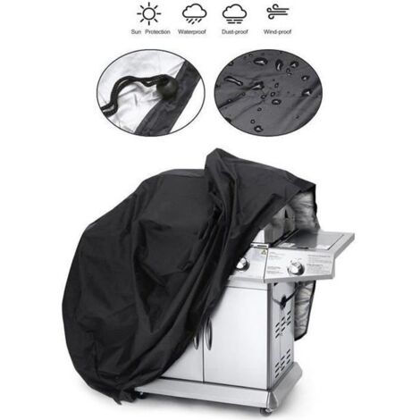 Noir Housse Protection Cover Barbecue Protecteur pour Barbecue BBQ Grill à Gaz pour Jardin pour Weber Holland 145 x 61 x 117cm