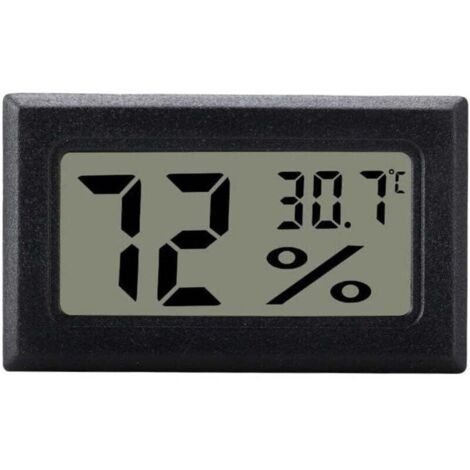 Noir hygromètre numérique pour contrôle de climatisation intérieure, mini, LCD