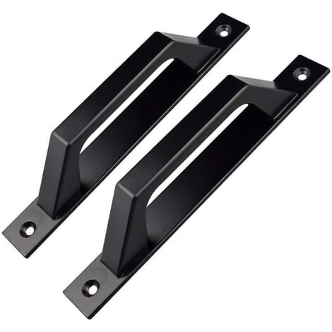 (noir) Jeu De 2 Poignes De Porte-fentre En Bois, Forme D, Longueur 200 Mm