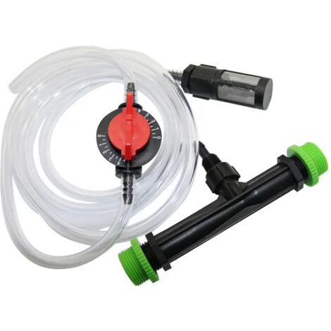 (noir) Kit d'injecteur d'engrais Venturi pour l'agriculture avec raccord fileté de 1/2 pouce à 3/4 pouce pour l'irrigation en serre, injecteur d'ozone (1 jeu)