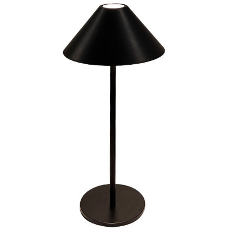 Noir Lampe de Table LED Sans Fil Rechargeable USB, Tactile Dimmable Lampes, Interieur a Poser Batterie 4000mAh, pour Chevet Exterieur Restaurant