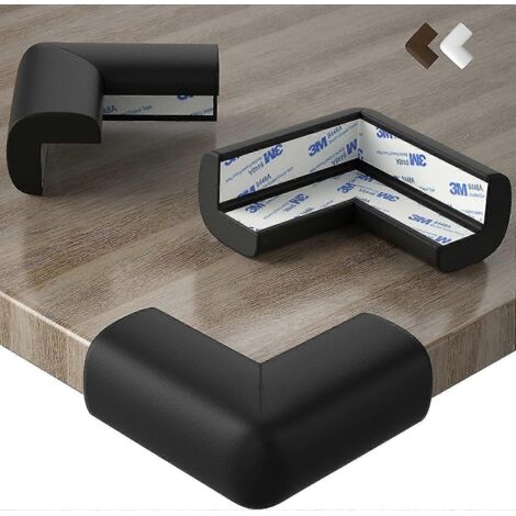 Noir - Lot de 10 protections d'angle en caoutchouc - Grands patins, protection des coins de table