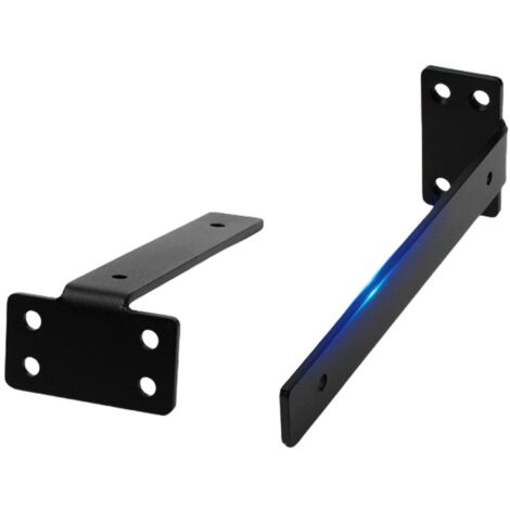 noir Lot de 4 Supports d' Étagère Flottants, 15 x 6.5 CM, Équerre Étagere Durable et Pratique, Equerre Etagere Murale avec Vis