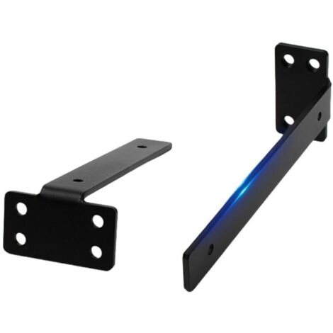 noir Lot de 4 Supports d' Étagère Flottants, 15 x 6.5 CM, Équerre Étagere Durable et Pratique, Equerre Etagere Murale avec Vis
