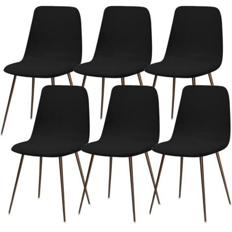 Noir Lot de 6 Moderne Housse de Chaise de Salle à Manger Lavable Universel Couverture de Chaise de Cuisine Décor de Cuisine Maiso