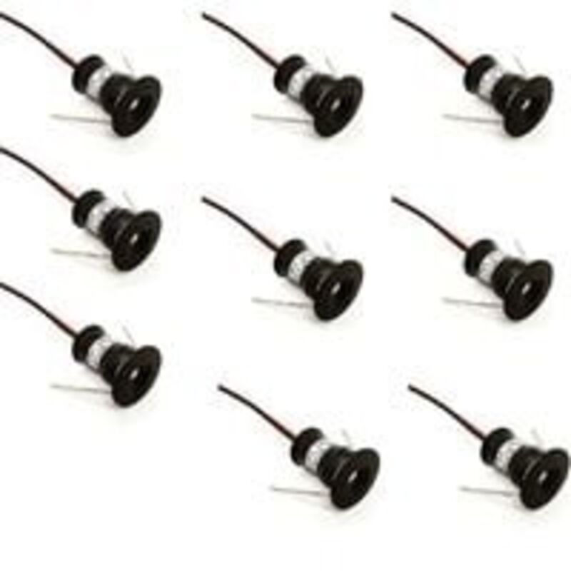 noir Lot de 9 mini spots LED 12 V 1 W encastrables au plafond pour cuisine, escalier, placard, couloir, éclairage DIY, blanc chaud, blanc froid,