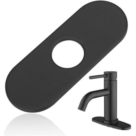 (Noir mat, 161 mm) Cache trou de robinet en acier inoxydable   1 lot de rosaces rondes pour robinet d'évier de salle de bain et de cuisine à 1 ou 3 trous