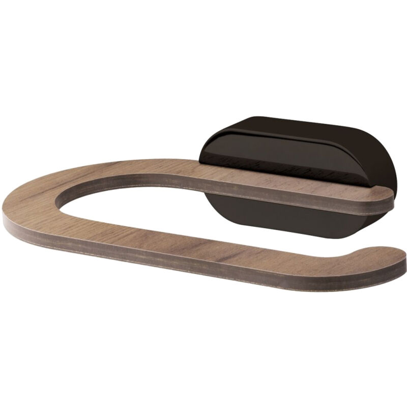 Porte-papier toilette Bergen, noir/bois