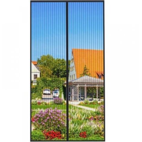 Noir Moustiquaire Porte Magnétique 140x240cm Rideau Anti Mouche Bande Adhésive Fermeture Automatique Maille Ultra Fine Installation sans Outil Facile pour Enfants et Animaux de Compagnie