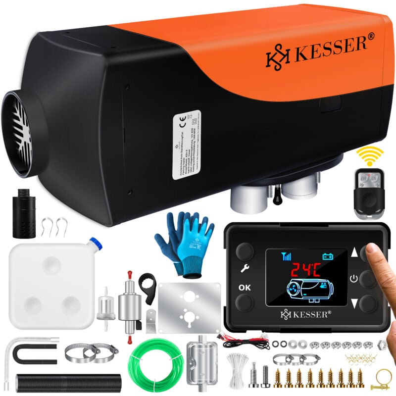 Kesser - Chauffage autonome 5 & 8KW pour diesel Chauffage diesel avec écran lcd et télécommande Réchauffeur d'air avec silencieux pour voiture,