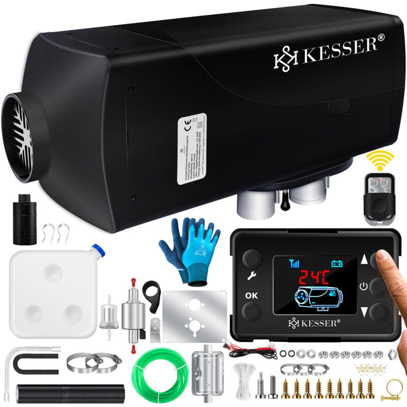 Kesser - Chauffage autonome 5 & 8KW pour diesel Chauffage diesel avec écran lcd et télécommande Réchauffeur d'air avec silencieux pour voiture,