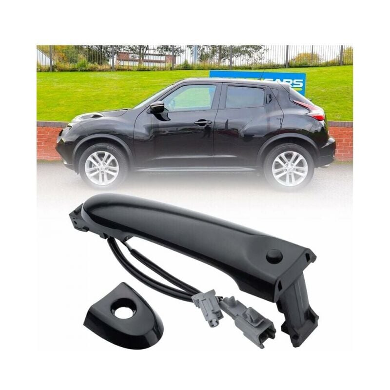 Cyslmuk - Noir) Poignée de porte extérieure côté conducteur avant droit compatible avec Nissan F15 2010-2022 80644-1FA5A 80644-3WC2A 80640-3WC2A