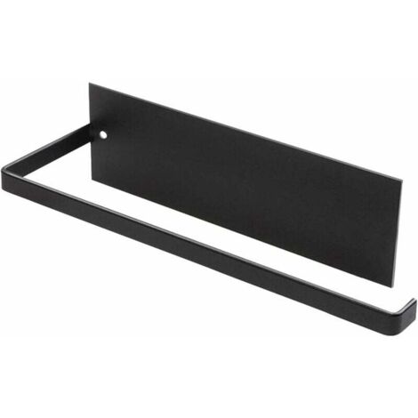 Noir-Porte Essuie-Tout, Porte-Papier Cuisine Mural, Supports pour Papier Essuie Tout sans Perçage, Porte-Rouleau Cuisine en Métal, Dérouleur Sopalin Auto-Adhésif Cuisine, 25cm