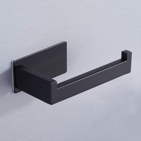 noir Porte Serviette Salle De Bain Percage Auto-adhsif Serviette Barre Acier De Serviettes Wc Accessoirs Salles De Bain
