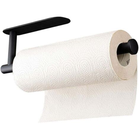 Noir-Porte Sopalin, XU, Support Essuie Mural ou Auto-Adhésif,Porte Rouleau Papier Cuisine Acier Inoxydable. Porte de l'armoire, Sopalin Perçage, Blanc KZQ - KZQ