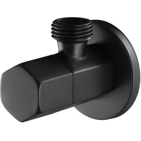 Noir Robinet D'arret WC Laiton Vanne D'arret de Robinet G1/2" Triangulaire Valve pour Douchette Douche Salle de Bain