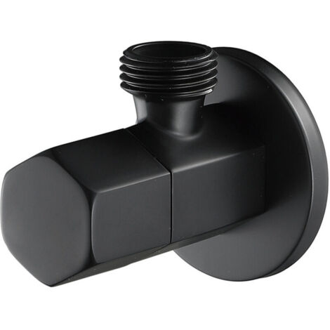 Noir Robinet D'arret WC Laiton Vanne D'arret de Robinet G1/2" Triangulaire Valve pour Douchette Douche Salle de Bain