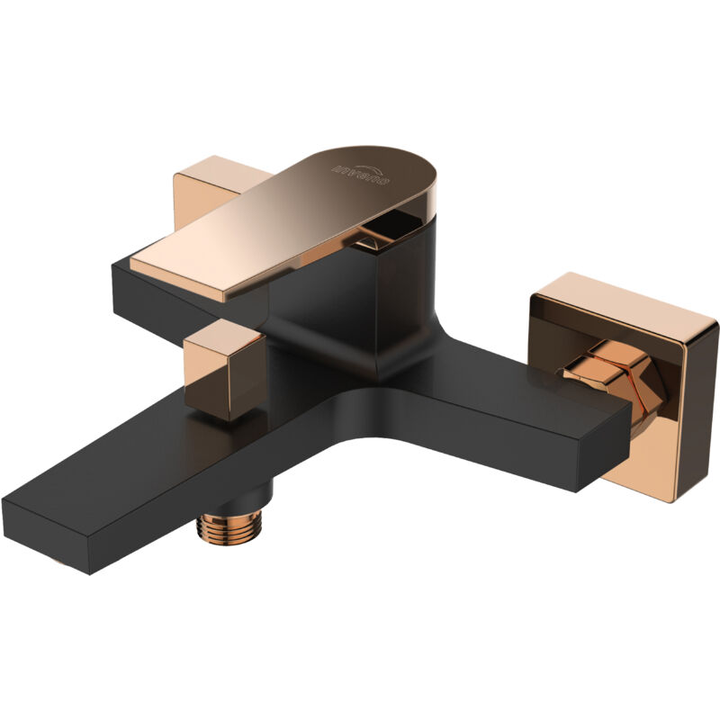 Robinet Mitigeur Baignoire Noir Or Mural Monocommande Midnight