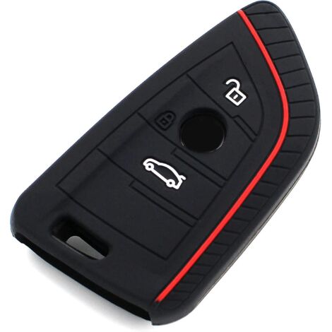 noir/rouge-coque En Silicone Pour Cl De Voiture  3 Boutons