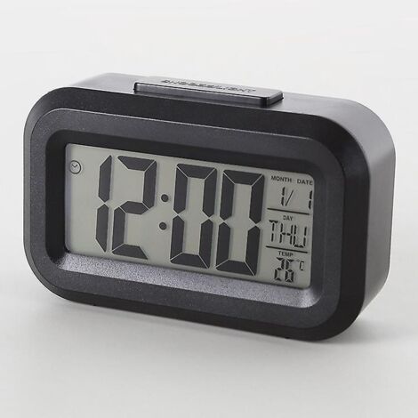 (noir) Rveil,horloge  Piles,modle Dim Night,12/24 Heures,sans Fil,petite Horloge Pour Chambre/mur/voyage Avec Affichage