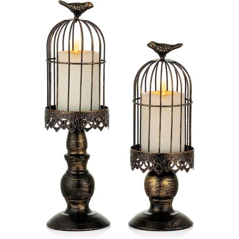 noir- S + L Chandelier  Cage  Oiseaux Vintage, Chandeliers Dcoratifs Pour Tables De Mariage, Ornements Pour Chandeliers Sculpts En Fer Forg