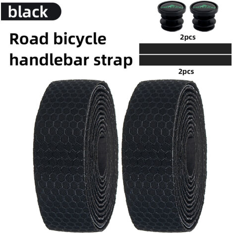 noir Sangles de vélo en silicone alvéolé, antidérapantes et respirantes, sangles de guidon élastiques en EVA