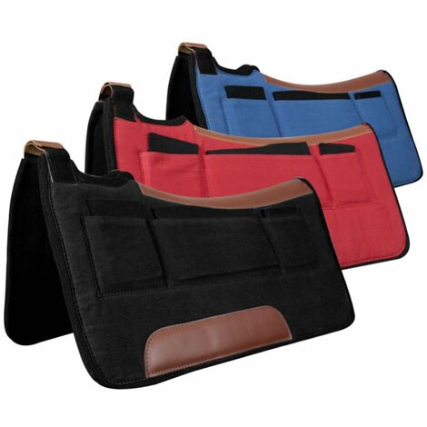 Noir - Selle western, modèle Diamond avec inserts en feutre et poches supérieures pour inserts