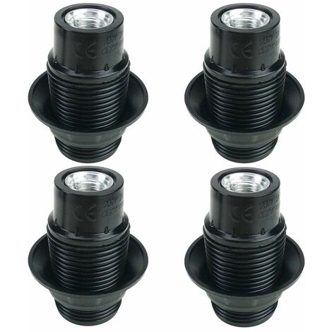 Noir Support D'ampoule E14, 4 Pièces Douille E14, Ampoule à Douille E14, Douille D'ampoule Solide, Adaptateur Noir Socket