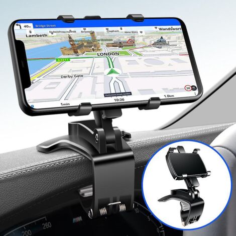 noir Support De Tlphone Voiture Rotation  360 Degrs, Pour Tableau De Bord, Compatible Avec Gps Et Les Tlphones Portables De 4,0  7,0 Pouces